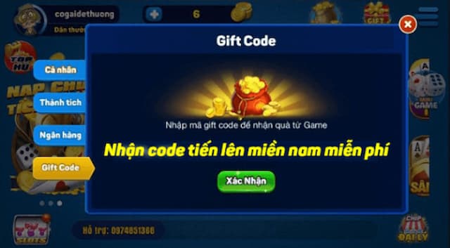 Cách sử dụng giftcode Tiến Lên Miền Nam Facebook